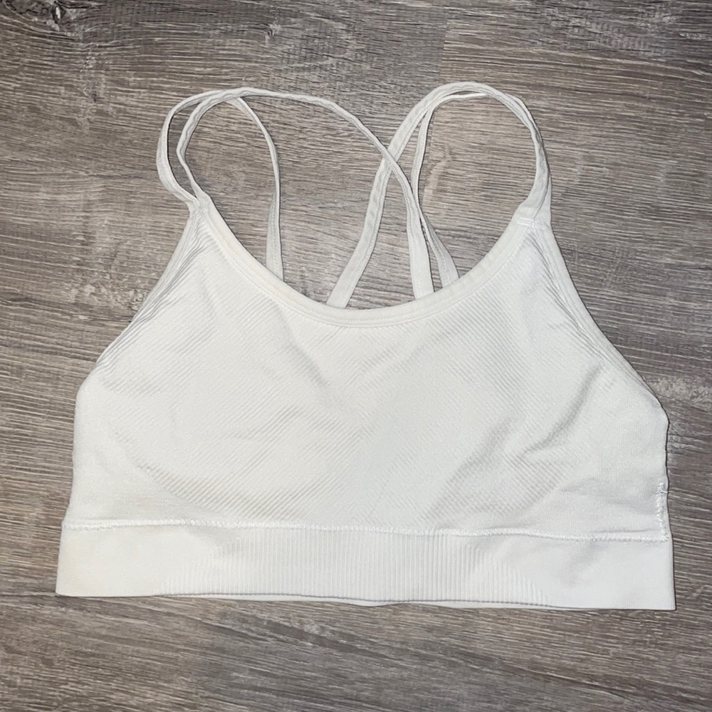 WHITE SPORTS BRA